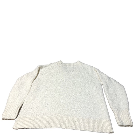 Aerie Women’s Soft Chenille V-Neck Sweater White Textured Knit Size M Oversized - Picture 2 of 11